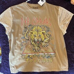 Def Leppard Hysteria tour 1988 vintage style short sleeved shirt, new with tags